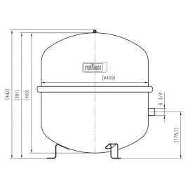 Naczynie wzbiorcze przeponowe Reflex N 50l 6 bar 3/4