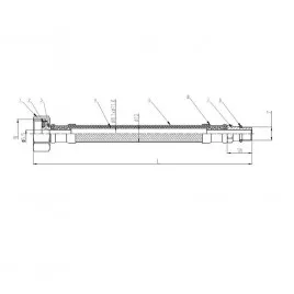 Wąż do baterii stojącej 3/8" x M10 krótki 40cm