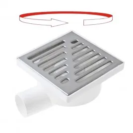 Wpust Kanalizacyjny fi50x150x150 Biały Nierdzewny Kratka Obrotowa