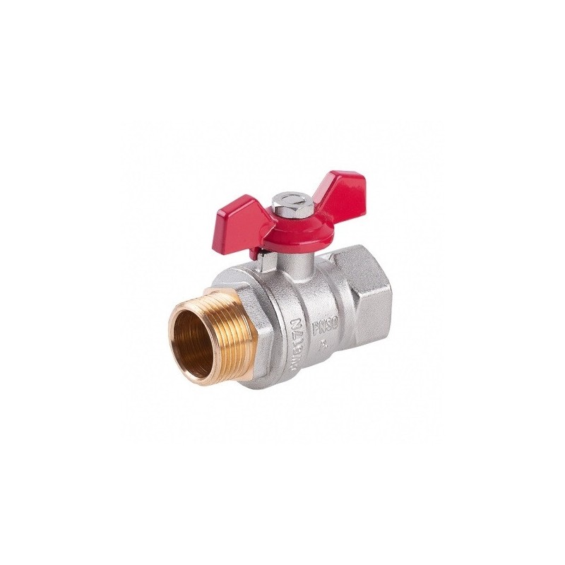 Zawór kulowy 3/4" WZ motylek Perfexim PHA-004 dławik