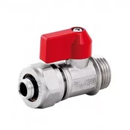 Zawór kulowy MINI 1/2\" Perfexim z dławikiem i złączką 16mm niebieski"