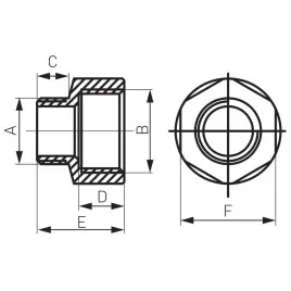 Redukcja mosiężna nakrętno-wkrętna 1"x3/4" FERRO RN05Z