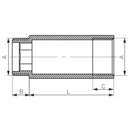 Przedłużka mosiężna 1/2" 60 mm żółta Ferro P60Z