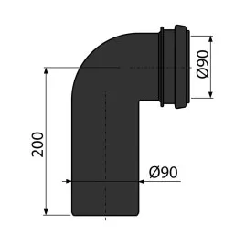 Kolano odpływowe do WC wiszącego DN90/90 Alcadrain M908