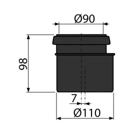 Redukcja mimośrodowa WC 90/110 mm Alcadrain M907