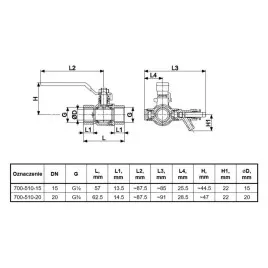 Zawór kulowy 3/4" z odpowietrznikiem i dźwignią KFA 700-510-20