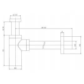 Półsyfon umywalkowy Jano okrągły mosiężny chrom S2161 32 mm