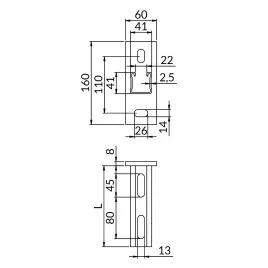 Konsola montażowa MF 41x41x2,5 L-800 mm Niczuk