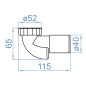 Półsyfon suchy PUM G 1 1/4 - 1 1/2 x 40 mm INTER-SANO