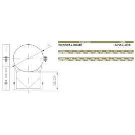 Obejma do muru 160 ze wspornikiem Spiroflex SX-OKD160WOB