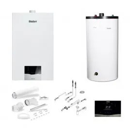 Kocioł Gazowy ecoTEC plus VC 15CS/1-5 z Zasobnikiem VIH R 120/6 B i Regulatorem VRC 720