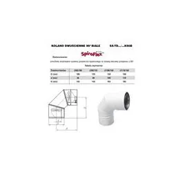 Kolano dwuścienne 110/160 90° białe Spiroflex SX-TD110/160K90B
