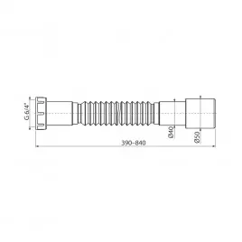Rura elastyczna 6/4"x40/50 mm plastik Alcadrain A770