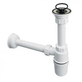 Syfon Butelkowy do Umywalki 5/4" x 32mm z Sitkiem i Korkiem Gumowym