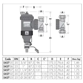 Separator zanieczyszczeń DIRTMAGPRO 5/4" podwójny magnes Caleffi