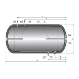 Wymiennik dwupłaszczowy Elektromet WGJ-g 140L na podkowę 223-14-500