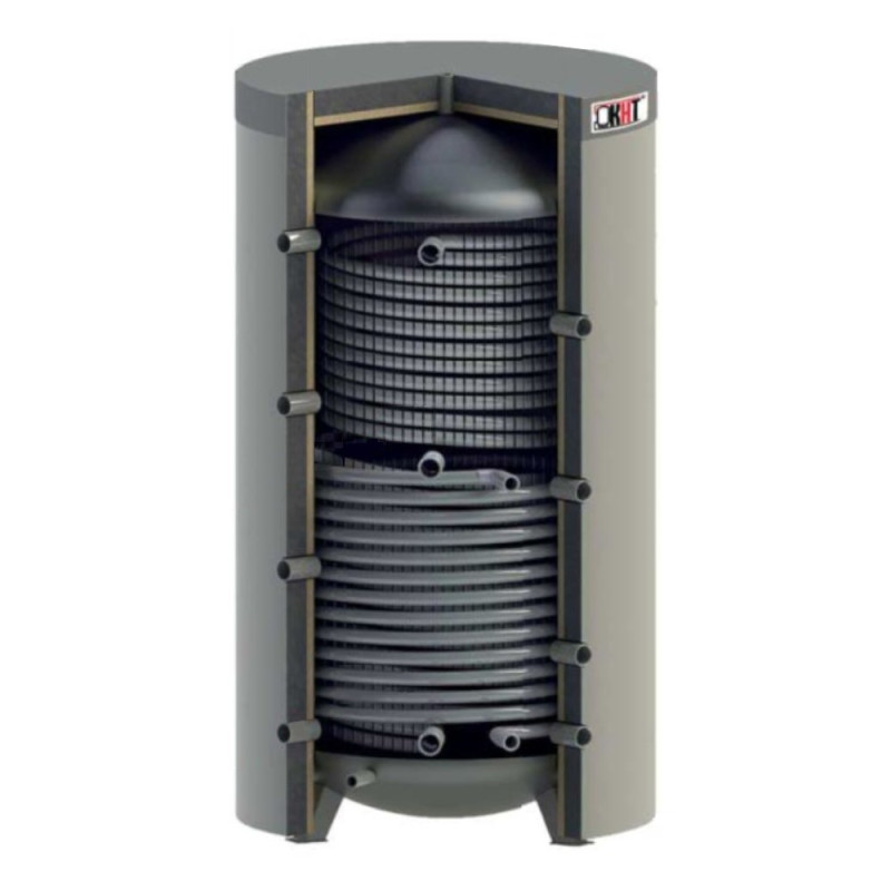 Zbiornik buforowy KHT HPh-C-11-500-GP-PS 500 l 2 wężownice