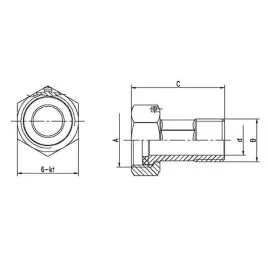 Półśrubunek do wodomierza 1/2" mosiężny KELLER (2 szt.)