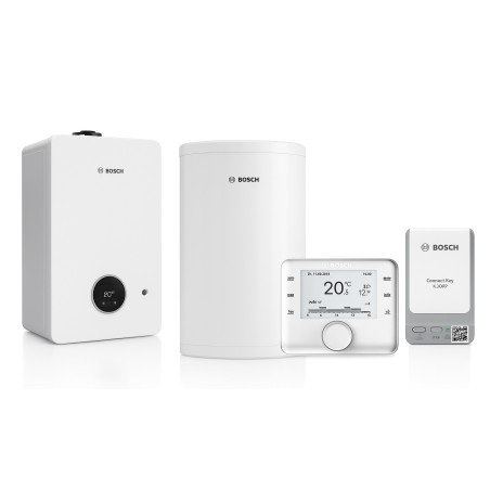 PAKIET: kocioł gazowy CONDENS GC5700iW 24P 23 + zasobnik Stora WD120B, 120l, biały + CW400