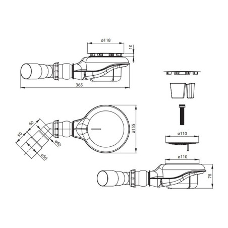 Syfon brodzikowy Deante Easy-Clean 90 mm chrom NHC_029D