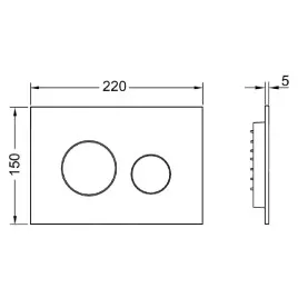 Przycisk spłukujący TECEloop czarny mat 220x150 mm 9240925