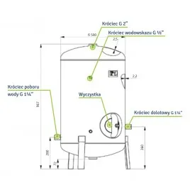 Zbiornik hydroforowy HVP 151 ocynk 150l 6 bar Hydro-Vacuum