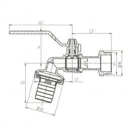 Zawór czerpalny z dźwignią 1/2" PN10 SBS Nanopanel