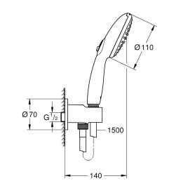 Zestaw natryskowy punktowy GROHE Tempesta 110 czarny matowy