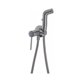 Bateria bidetowa podtynkowa Gun Metal z wężem 1200 mm i słuchawką typu bidetka