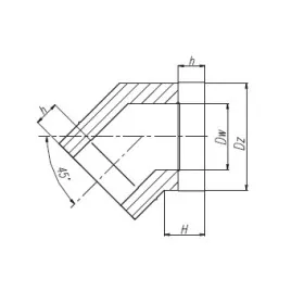 Kolano stałe dwuścienne SPIROFLEX 150/250 mm x 45 stopni