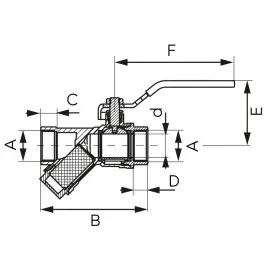 Zawór Kulowy z Filtrem i Dźwignią 1/2" GW FERRO F-Power KFPZF1