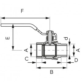 Zawór kulowy F-Power nakrętno-wkrętny 1" FERRO KFP31